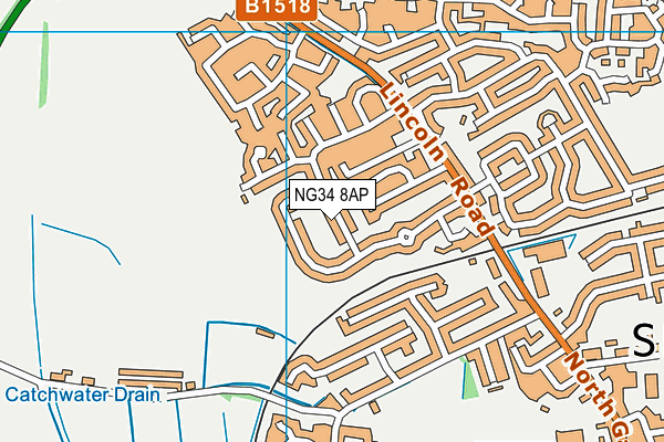 NG34 8AP map - OS VectorMap District (Ordnance Survey)