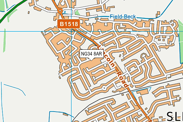 NG34 8AR map - OS VectorMap District (Ordnance Survey)