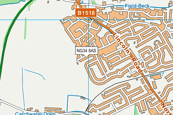 NG34 8AS map - OS VectorMap District (Ordnance Survey)