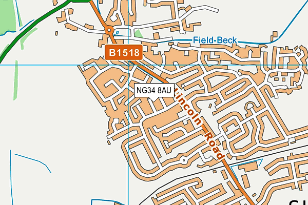 NG34 8AU map - OS VectorMap District (Ordnance Survey)