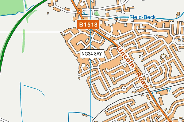 NG34 8AY map - OS VectorMap District (Ordnance Survey)