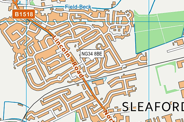 NG34 8BE map - OS VectorMap District (Ordnance Survey)