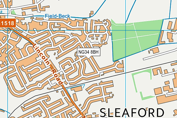 NG34 8BH map - OS VectorMap District (Ordnance Survey)