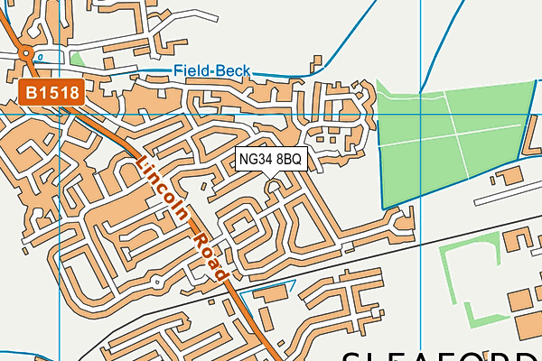 NG34 8BQ map - OS VectorMap District (Ordnance Survey)