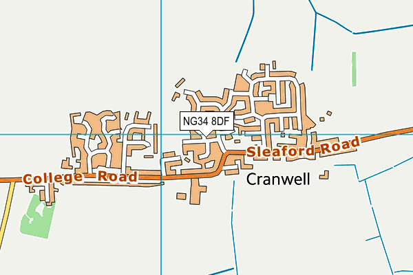 Cranwell Recreation Ground map (NG34 8DF) - OS VectorMap District (Ordnance Survey)