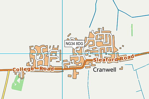 NG34 8DG map - OS VectorMap District (Ordnance Survey)