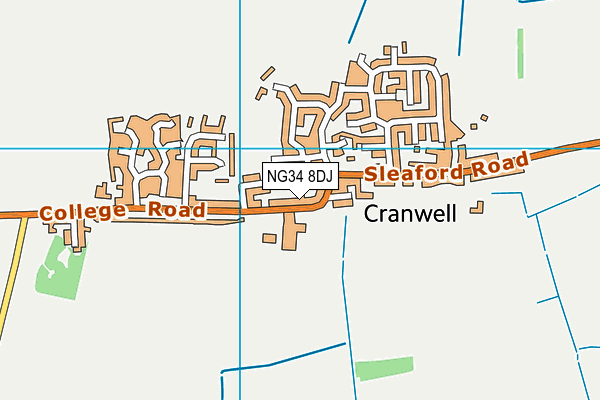 NG34 8DJ map - OS VectorMap District (Ordnance Survey)