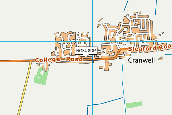 NG34 8DP map - OS VectorMap District (Ordnance Survey)