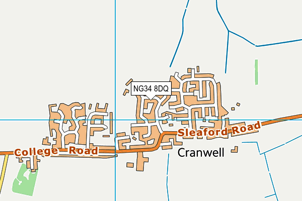 NG34 8DQ map - OS VectorMap District (Ordnance Survey)