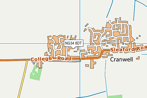 NG34 8DT map - OS VectorMap District (Ordnance Survey)