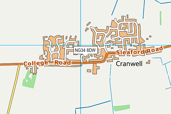 NG34 8DW map - OS VectorMap District (Ordnance Survey)