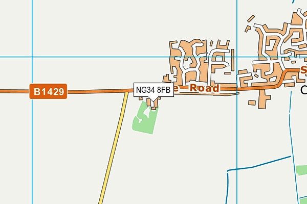 NG34 8FB map - OS VectorMap District (Ordnance Survey)