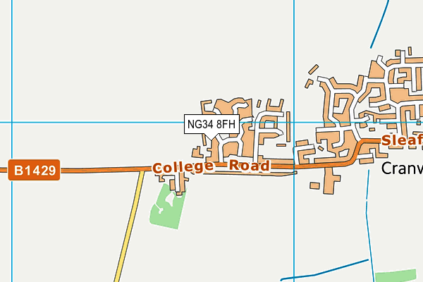 NG34 8FH map - OS VectorMap District (Ordnance Survey)