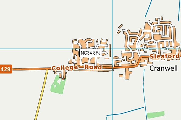 NG34 8FJ map - OS VectorMap District (Ordnance Survey)