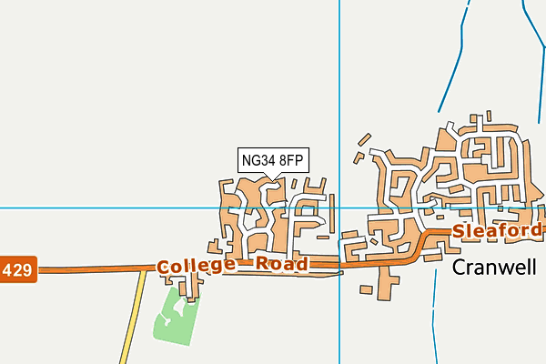 NG34 8FP map - OS VectorMap District (Ordnance Survey)