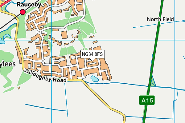 NG34 8FS map - OS VectorMap District (Ordnance Survey)