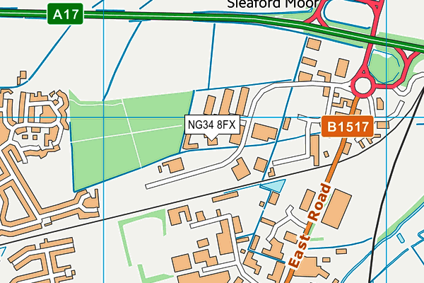 NG34 8FX map - OS VectorMap District (Ordnance Survey)