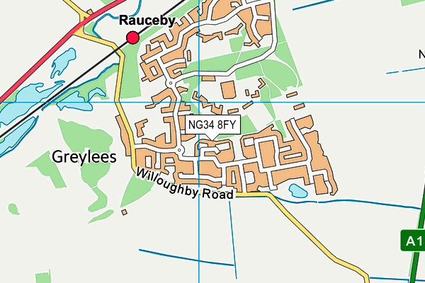 NG34 8FY map - OS VectorMap District (Ordnance Survey)