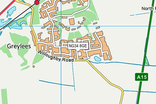 NG34 8GE map - OS VectorMap District (Ordnance Survey)
