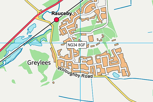 NG34 8GF map - OS VectorMap District (Ordnance Survey)