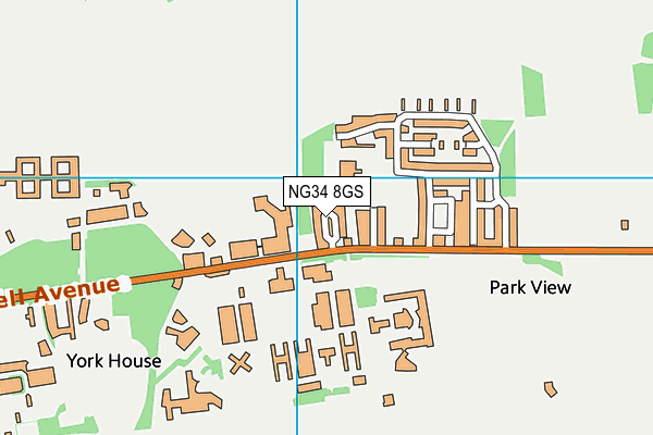 NG34 8GS map - OS VectorMap District (Ordnance Survey)