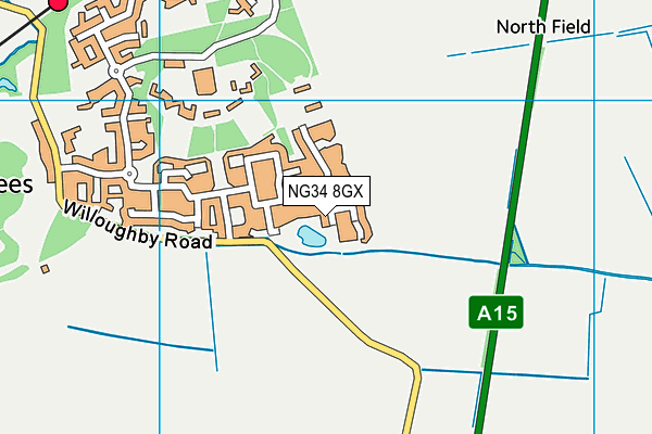 NG34 8GX map - OS VectorMap District (Ordnance Survey)