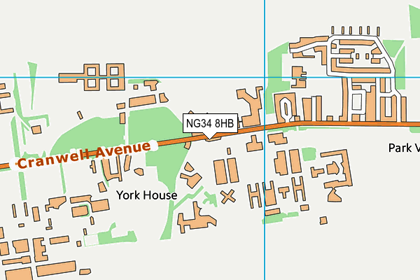 NG34 8HB map - OS VectorMap District (Ordnance Survey)