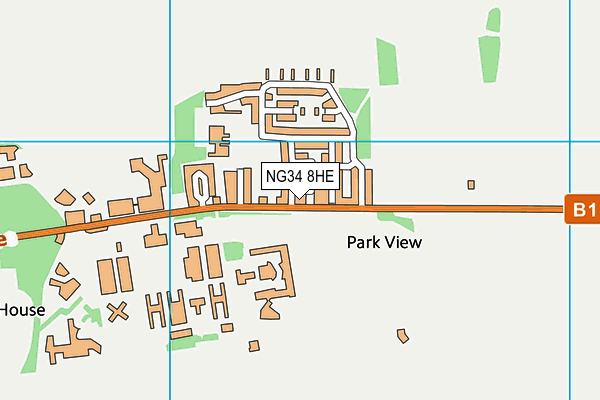 NG34 8HE map - OS VectorMap District (Ordnance Survey)