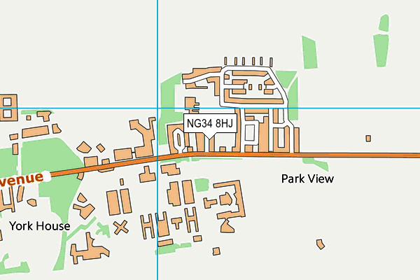 NG34 8HJ map - OS VectorMap District (Ordnance Survey)