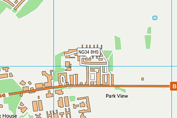 NG34 8HS map - OS VectorMap District (Ordnance Survey)