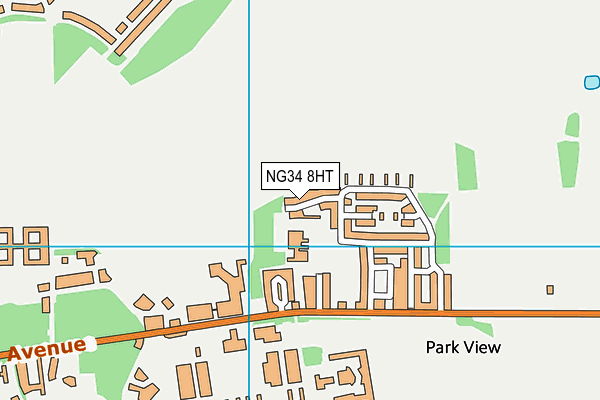 NG34 8HT map - OS VectorMap District (Ordnance Survey)
