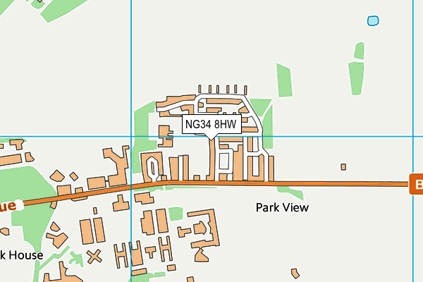 NG34 8HW map - OS VectorMap District (Ordnance Survey)