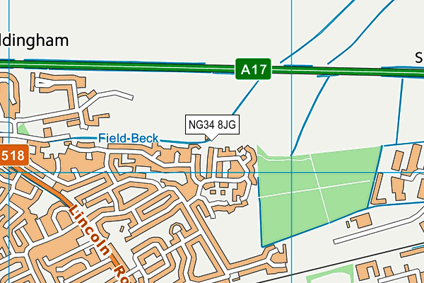 NG34 8JG map - OS VectorMap District (Ordnance Survey)