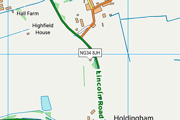 NG34 8JH map - OS VectorMap District (Ordnance Survey)