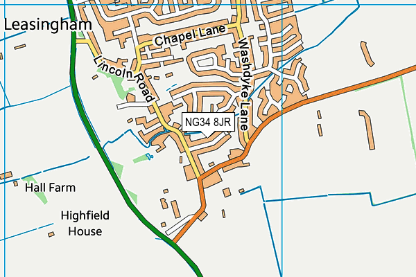 NG34 8JR map - OS VectorMap District (Ordnance Survey)