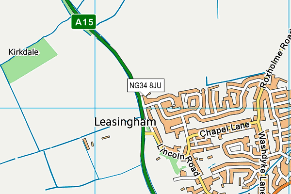 NG34 8JU map - OS VectorMap District (Ordnance Survey)