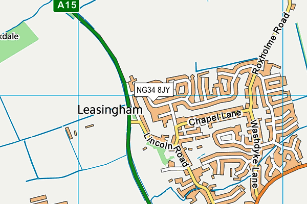 NG34 8JY map - OS VectorMap District (Ordnance Survey)