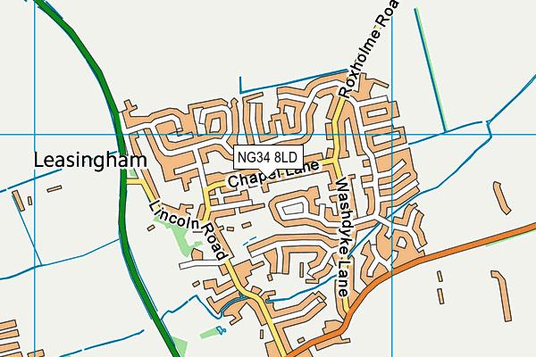 NG34 8LD map - OS VectorMap District (Ordnance Survey)