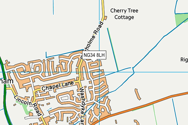 NG34 8LH map - OS VectorMap District (Ordnance Survey)