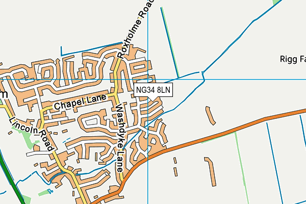 NG34 8LN map - OS VectorMap District (Ordnance Survey)