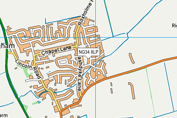 NG34 8LP map - OS VectorMap District (Ordnance Survey)