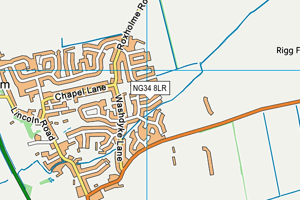 NG34 8LR map - OS VectorMap District (Ordnance Survey)