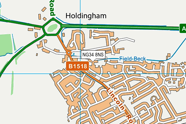 NG34 8NS map - OS VectorMap District (Ordnance Survey)