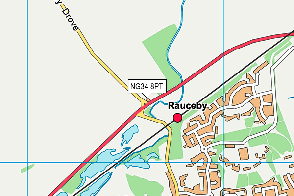 NG34 8PT map - OS VectorMap District (Ordnance Survey)