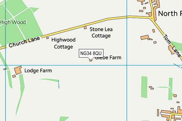 NG34 8QU map - OS VectorMap District (Ordnance Survey)