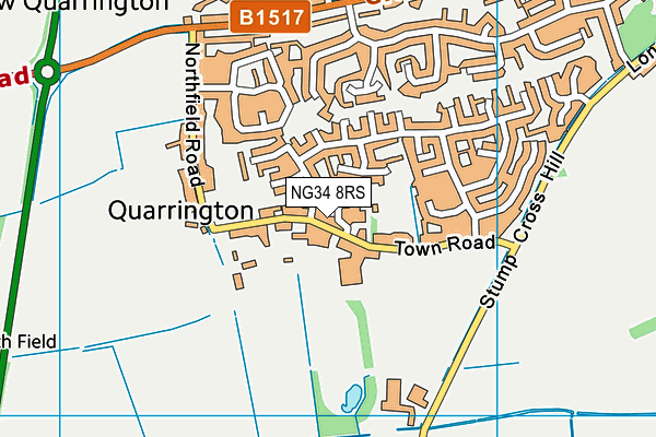 NG34 8RS map - OS VectorMap District (Ordnance Survey)