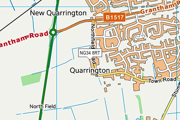 NG34 8RT map - OS VectorMap District (Ordnance Survey)