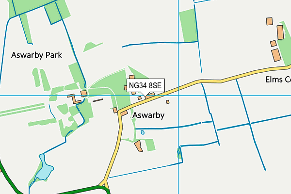 NG34 8SE map - OS VectorMap District (Ordnance Survey)