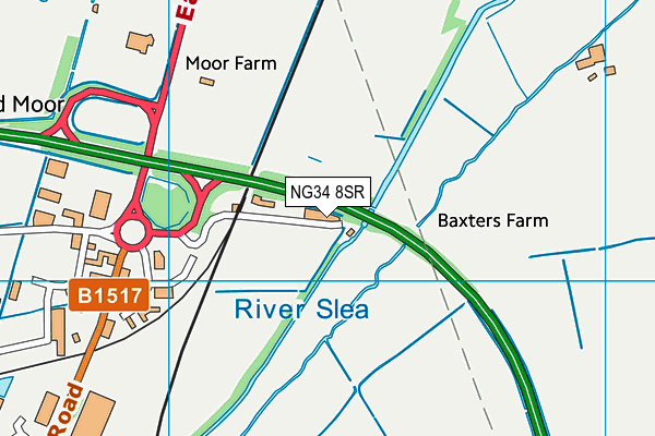 NG34 8SR map - OS VectorMap District (Ordnance Survey)