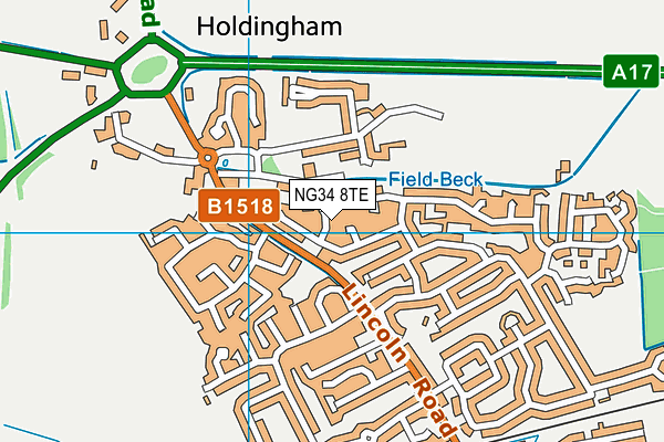 NG34 8TE map - OS VectorMap District (Ordnance Survey)